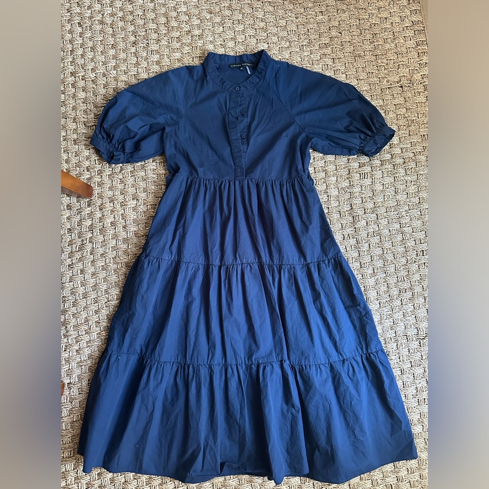 Navy English factory midi dress